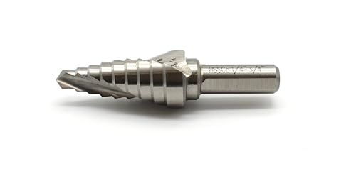 TEMO M35 Cobalt Spiral Step Drill Unibit Bit 1/4"-3/4" 9 Size, 3/8" Shank - size: 1/4" - 3/4" Shank 3/8", style: Spiral