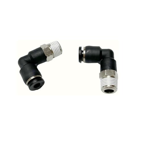Pneumatic Elbow Push to Connect Fitting 5/32 Inch Tube OD x 1/8 NPT Male Thread,90 Degree Elbow Pneumatic Tube Connector PL5/32-N1(Pack of 10) - color: Black, size: 5/32'' OD x 1/8 NPT