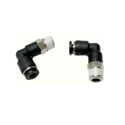 Pneumatic Elbow Push to Connect Fitting 5/32 Inch Tube OD x 1/8 NPT Male Thread,90 Degree Elbow Pneumatic Tube Connector PL5/32-N1(Pack of 10) - color: Black, size: 5/32'' OD x 1/8 NPT