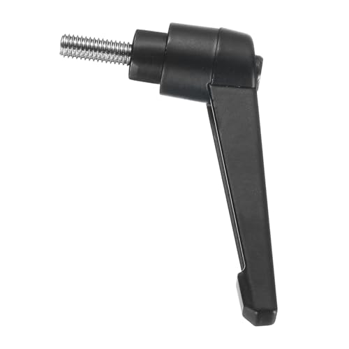 uxcell 2pcs Adjustable Clamping Lever Handle M5 x 10mm Metric 304 Stainless Steel Male Threaded Stud Hand Knobs Push Button Ratchet Rotating Screw Handles Bolts with Locking Lever Black - size: M5 x 10mm