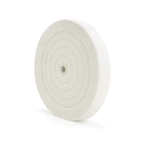 SCOTTCHEN Buffing Polishing Wheel 8" x 5/8" Arbor x 70Ply White Fine Cotton for Bench Grinder - 1 PCS - color: Fine 1pc, size: 8 inch