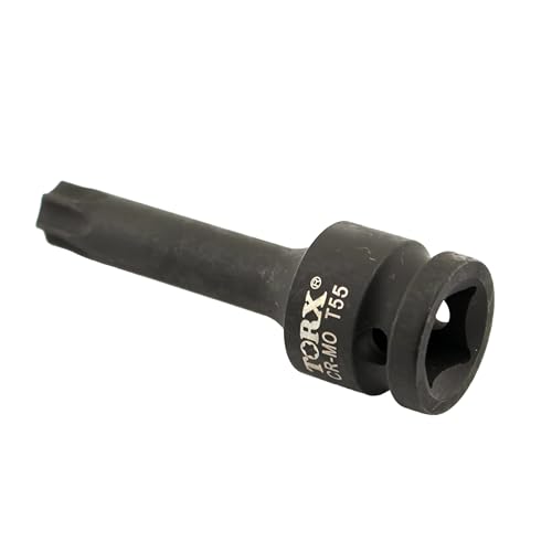 TEMO T55 3" Torx Star 6 Point Black Impact Bit Socket 1/2" Square Drive - size: T55