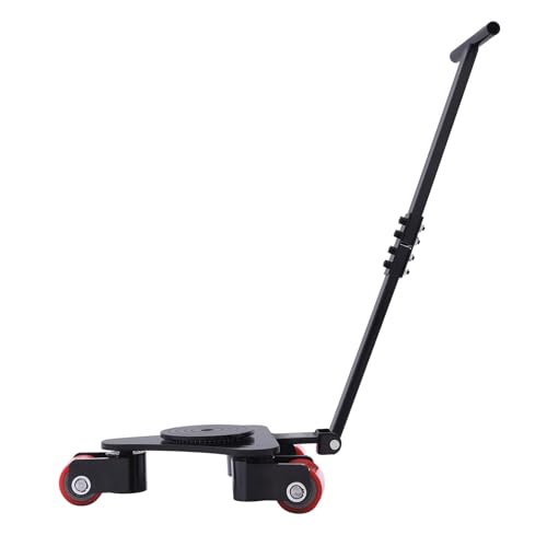 Heavy Duty Machinery Mover Dolly with Handle, 4409 lbs Capacity, 3 Swivel Rollers,Multi-Direction 360° Rotation, Rotating Machine Dolly for Warehouse and Workshop (Black) - color: Black