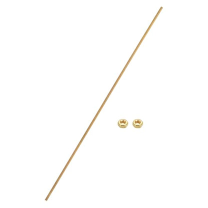 uxcell Brass Fully Threaded Rod, M3x0.5mm Pitch Right Hand Threads Studs with Solid Brass Hex Nuts, 250mm/10 Long Threaded Screw Rods Fasteners for Anchors Bolts Hangers Clamps - size: M3x0.5mmmm250mm