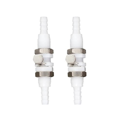 2Pcs 1/4" Plastic Panel Mounting Hose Barb Quick Connector Coupling - size: 1/4 inch