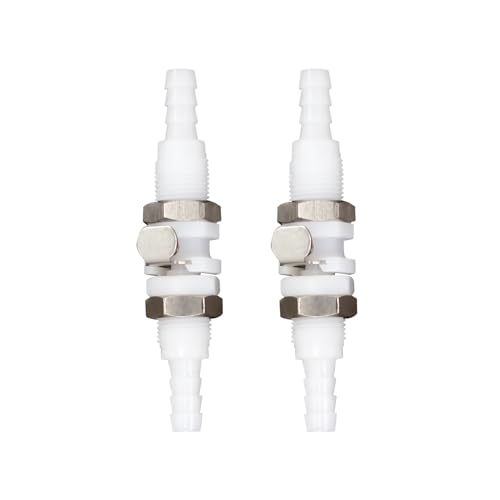 2Pcs 1/4" Plastic Panel Mounting Hose Barb Quick Connector Coupling - size: 1/4 inch