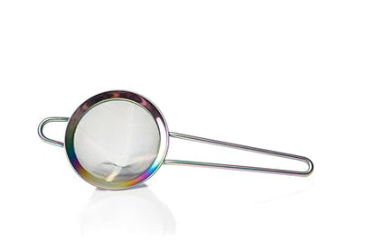 Bull in China Fine Mesh Strainer with Handle - Rainbow Chrome Finish | Bar Hand Strainer | Wire Mesh Cocktail Strainer | Strainer for Bartending - color: Rainbow Chrome