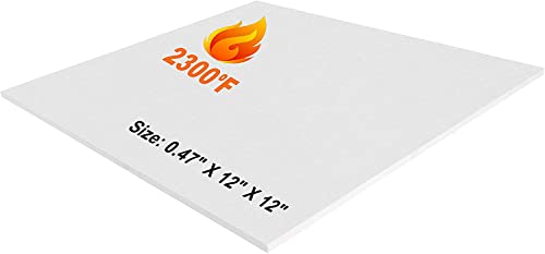 Ceramic Fiber Insulation Board - 0.47" Thick x 12" x 12", 2300F Rated - size: 0.47" x 12" x 12"