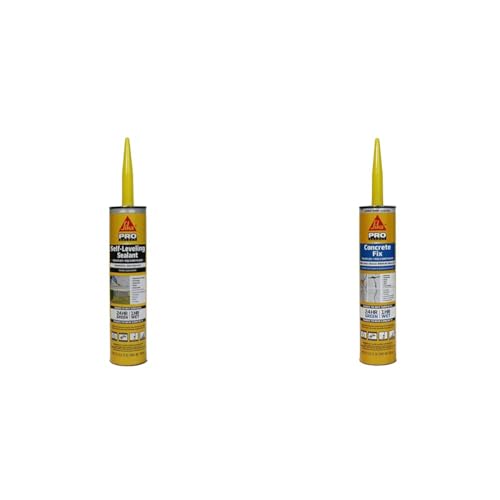 Sikaflex Self Leveling Sealant Gray 10.1 fl oz and Sikaflex Concrete Fix Limestone 10.1 fl oz Sealant and Adhesive Cartridge Bundle