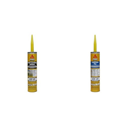 Sikaflex Self Leveling Sealant Gray 10.1 fl oz and Sikaflex Concrete Fix Limestone 10.1 fl oz Sealant and Adhesive Cartridge Bundle