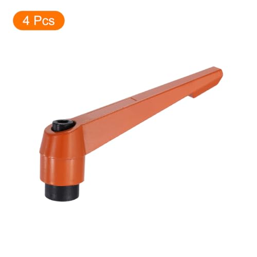 uxcell Clamping Lever Handles for Lathe, M16 Female Thread Orange 4Pcs - size: M16