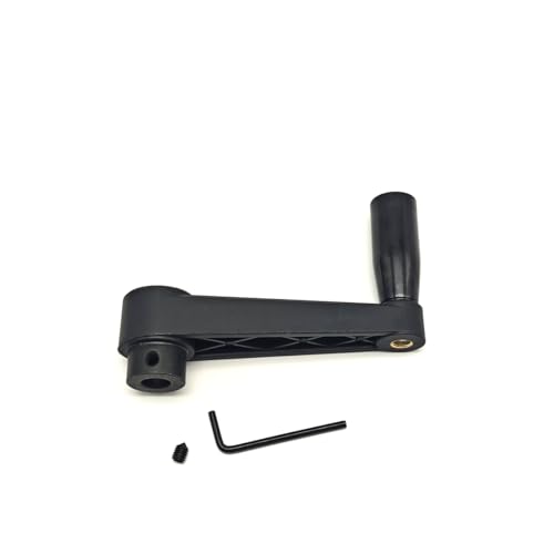 4"" Nylon Crank Handle Drill Press Revolving Handle with Round or Square Installation Hole Smooth 360 Degree Operation for Industry Lathe Milling Grinding Machine (Round Hole 12x100), Black - size: Round Hole 12x100