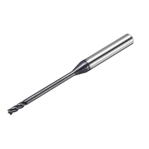 2mm Carbide End Mill, 25mm Cut L, 50mm L, 4mm Shank, Black - color: Black, size: 2mm Dia,25mm CL,50mm L,4mm Shank