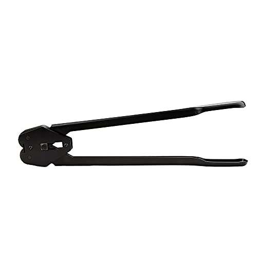 Strapping Sealer for Both Poly & Polyester Strap, Strength Saving Heavy Duty Manual Banding Tool for 1/2" - 3/4" Width Plastic Strap, 20" Long Handle (Black) - color: Black Sealer
