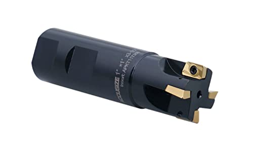Accusize Industrial Tools 1'' 90 Deg Square Shoulder Indexable End Mill, 3-1/2'' Oal, Apkt11t3 Carbide Inserts, 4 Flute, 0056-0920 - size: 1" Cut, 1" Shk, 4 Fl