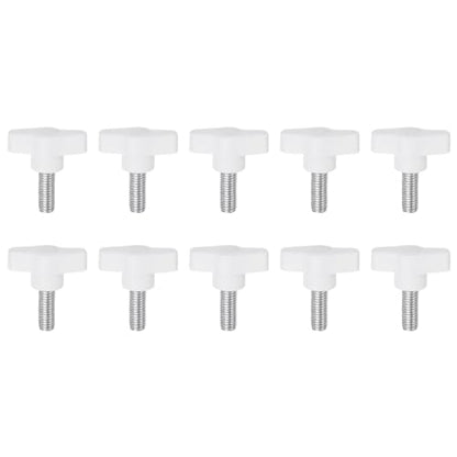HARFINGTON 10pcs Wing Knobs M8 x 12mm Male Thread Plastic Tee Stud Knobs T Threaded Handles Hand Clamping Tightening Thumb Screws Thumbscrew, White - color: White, size: M8 x 12mm