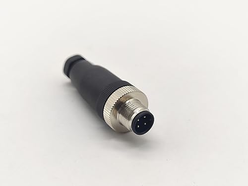 Elecbee Field Wireable M12 Connectors 4 Pin A Code Male Straight Plug Unshiled Waterproof for 22AWG 0.34mm² Cable