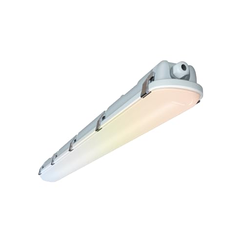 4FT LED Vapor Tight Light, 3500K/4000K/5000K Adjustable, 4420/4940/5850LM, 120-277V, 0-10V Dimmable, Vapor Proof Fixture for Car Wash, Garage, Warehouse, UL Listed, 1Pack - color: 1PK, size: 4FT