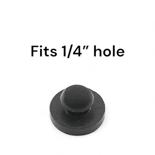 Fits 1/4" Hole - 9/16" Bumper Diameter - 1/8" Thick Material - Rubber Push-in Ridged Stem Bumper (4)