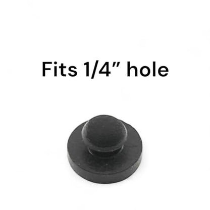 Fits 1/4" Hole - 9/16" Bumper Diameter - 1/8" Thick Material - Rubber Push-in Ridged Stem Bumper (4)