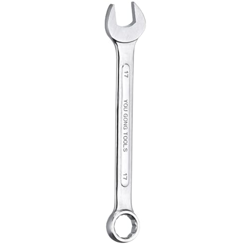 HARFINGTON Metric Combination Wrench, 17mm Open End & 15-Degree Offset - size: 17mm
