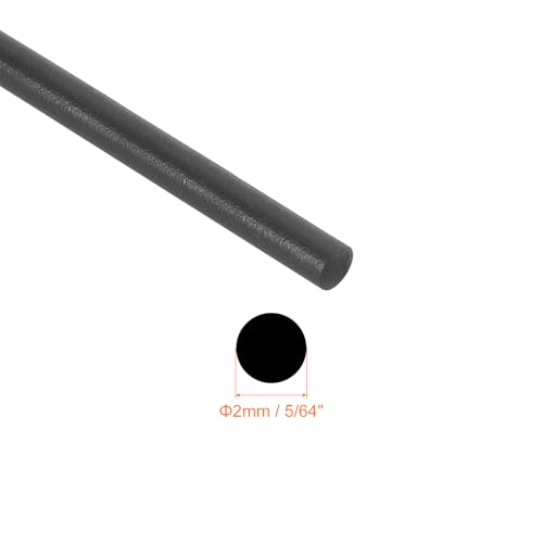 uxcell Nitrile Rubber Round Seal Strip, 2mm(5/64") Diameter 3 Meters (9.84Ft) Long Hard Solid Rubber Weather Stripping for DIY Gasket, Industrial Equipment, and Furniture - size: 2mmx3m