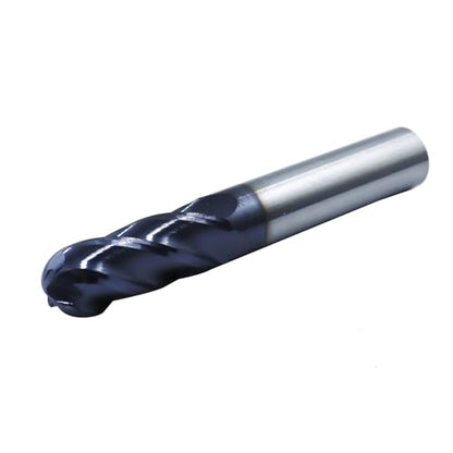 3/8in Carbide Ball Nose End Mill, CNC Router Bits with AlTiN Coated 4 Flute - size: 3/8in