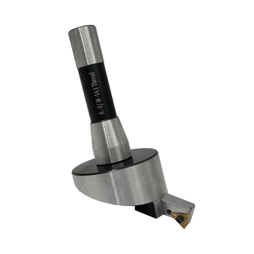 MachEl 3" (75 mm) Fly Cutter with R8 Shank (7/16" Drawbar) - Indexable Tool for Milling & Lathe Machines, Replaceable Carbide Insert