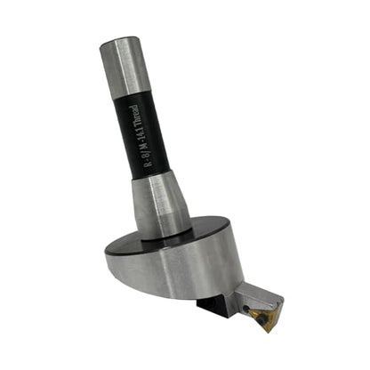 MachEl 3" (75 mm) Fly Cutter with R8 Shank (7/16" Drawbar) - Indexable Tool for Milling & Lathe Machines, Replaceable Carbide Insert