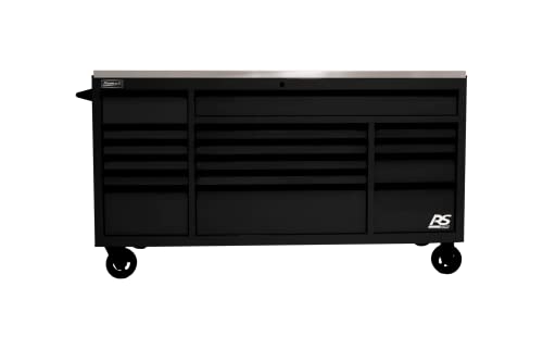 Homak 72” Roller Cabinet w/Stainless Steel Top RS Pro Workstation (Midnight Black) - color: Midnight Black