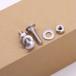 1/2-13 x 5-1/2" (4 Sets) Carriage Bolts Screws with Nuts and Washers Hardware Kits, 304 Stainless Steel 18-8, Round Head Carriage Bolts Sets, Square Neck, Fully Threaded - size: 1/2-13 x 5-1/2"