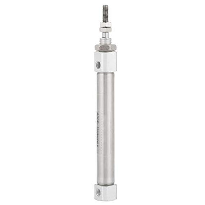 Oumefar 45mm Stroke Pneumatic Cylinder Piston Double-Acting Air Cylinder Single Threaded Rod M4*0.7 Stainless Steel Cylinder with Matching Nuts