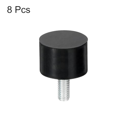 uxcell M4 Thread Rubber Mounts, Vibration Isolators, Cylindrical Shock Absorber with Studs 15 x 15mm 8pcs - size: M4x15x15mm