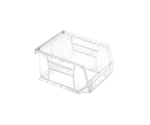 QUANTUM STORAGE SYSTEMS QUS210CC Ultra Stack & Hang Heavy Duty Part Organizer Crystal Clear Bins 6" L x 5" W x 3" H