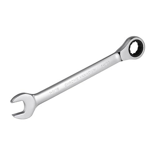 uxcell 1-1/16 Inch Ratcheting Combination Wrench SAE 72 Teeth 12 Point Ratchet Box Ended Spanner Tools, Cr-V - size: 1-1/16"