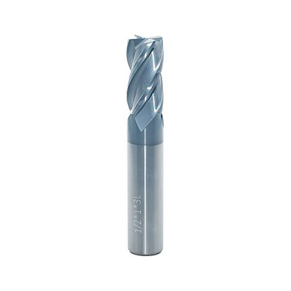 1/2" Carbide Square End Mill, 4 Flute, AlTiN Coating, 1 Pc - size: 1/2" (1 Pc), style: For Alloy Steels