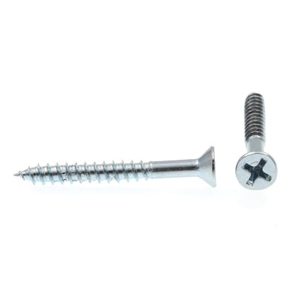 Prime-Line 9035223 Wood Screw, Flat Head Phillips, #8 X 1-1/2 in, Zinc Plated Steel, Pack of 100
