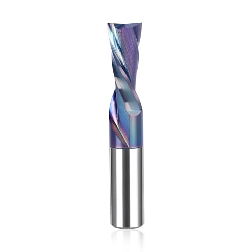 SpeTool Downcut Spiral CNC Router Bit, 1/2 Inch Shank 1/2 Inch Cutting Diameter 1-1/4 Cutting Length, TAC Coated Solid Carbide End Mill for Wood Carving - size: 1/2" Dia - 1-1/4" CL -1/2" Shank, style: DOWN CUT