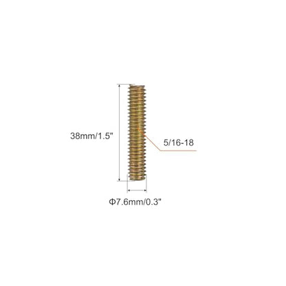 uxcell 8pcs Fully Threaded Rods 5/16x1-1/2 All Thread Studs Long Threaded Screw Carbon Steel for Furniture Garden Railing Mounting Assembly Fastening Frame Connection Colorful Zinc - size: 5/16x1-1/2"