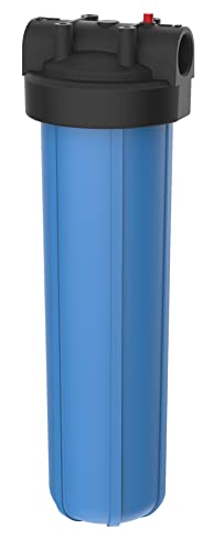 Pentair Pentek Big Blue Filter Housing, 1-1/2" NPT, 20" Whole House Water Filter Housing with Pressure Relief Button, HFPP Cap, NSF Certified (150235) - color: Blue, size: 1 1/2" NPT, style: Pressure Relief