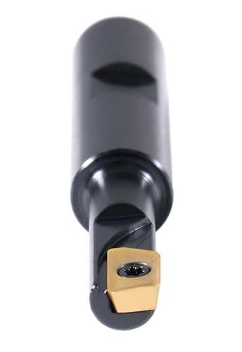 Accusize Industrial Tools 3/8'' 90 Deg Square Shoulder Indexable End Mill with 3'' Overall Length, APKT11T3 Carbide Inserts, 1 Flute, 0056-0912 - size: 3/8" Cut, 1/2" Shk, 1 Fl