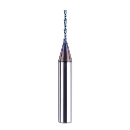 SpeTool 1/16 Inch Down Cut CNC Router Bits 1/4 Inch Shank Carbide Spiral Downcut End Mill for Wood Inlay Slot Carving Engraving. - size: 1/16" Dia -1/2" CL - 1/4" Shank, style: DOWN CUT
