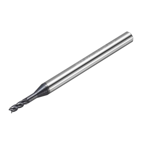 2.1mm Carbide End Mill, 9mm Cut L, 50mm L, 4mm Shank, Black - color: Black, size: 2.1mm Dia,9mm CL,50mm L,4mm Shank