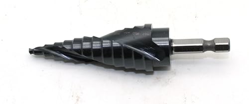 TEMO M35 Cobalt AITiN Spiral Step Drill Bit 3/16-7/8" 12 Size 1/4" HexShank - size: 3/16" - 7/8" AITiN, style: Spiral