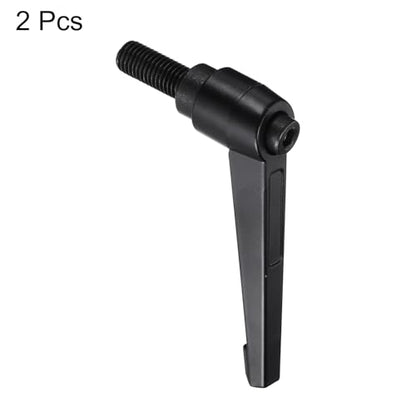 uxcell M12 x 32mm Handle Adjustable Clamping Lever Thread Push Button Ratchet Male Threaded Stud Knobs Locking Rotating Screw Handles Quick Release Bolt Black 2pcs - color: Black, size: M12 x 32mm