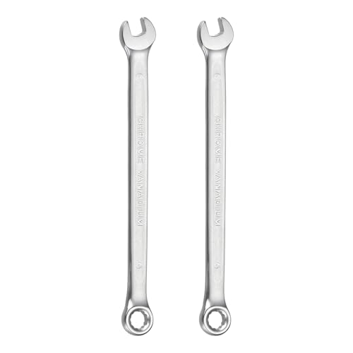 HARFINGTON 2Pcs Metric Combination Wrench 6mm Open End & 15-Degree Offset - size: 6mm