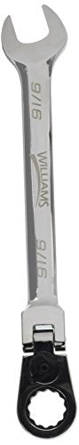 Williams JHW1218RCF Flex-Head Reversible Ratcheting 12-Point SAE Combination Wrench, with High Polish Chrome Finish - 9/16-Inch - size: 14.29mm, style: SAE