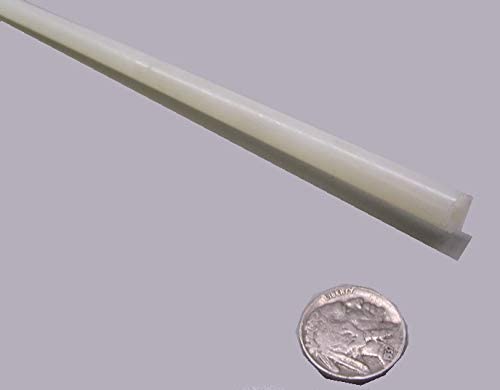Natural Nylon Extruded Round Rod .375" (3/8") x 5 Ft Length 8 pcs 40 Feet