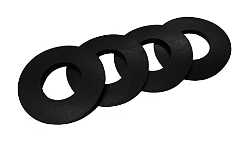 Herco Black Viton (FKM) Industrial Grade Rubber Washers - 1-1/32" ID x 1-9/16" OD x 1/4" Thk - Pack of 4 - size: 1-1/32" ID x 1-9/16" OD x 1/4" Thk