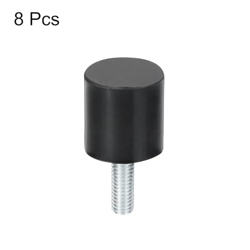 uxcell M6 Thread Rubber Mounts, Vibration Isolators, Cylindrical Shock Absorber with Studs 20 x 20mm 8pcs - size: M6x20x20mm